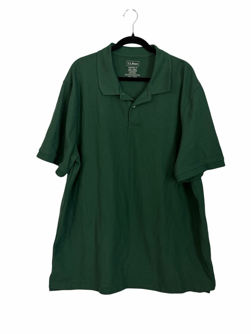 L.L. Bean Men's Dark Green Traditional Fit Short Sleeve Cotton Polo Sz XXLT GUC